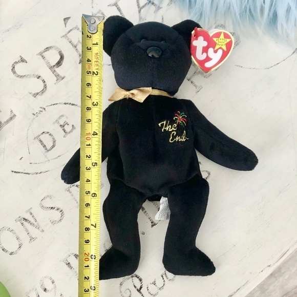 TY Beanie Baby, The End, Black, Bear, Vintage, 1999, Very Nice‎ Condition - Picture 7 of 11